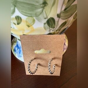 Silver Twisted Hoop Earrings
